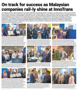 ten Malaysian companies by MATRADE to participate in Innotrans